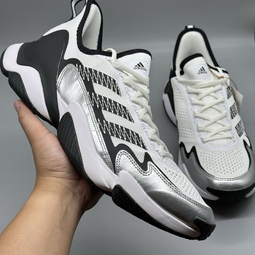 Adidas SM Impact FLX Training Shoe White/Black/Silver Mens Size 12.5 New GX8109